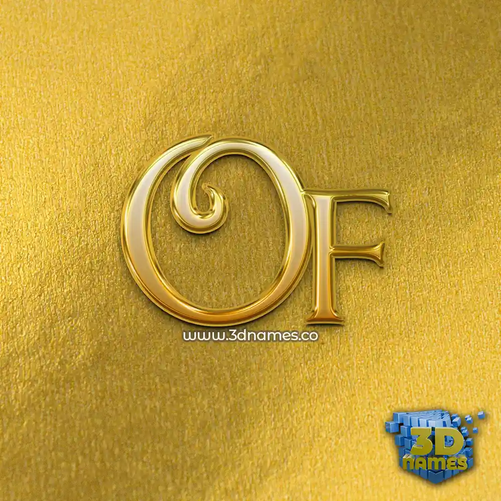 of in All Gold style - 3D name wallpaper