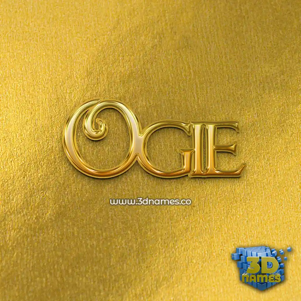 ogie in All Gold style - 3D name wallpaper