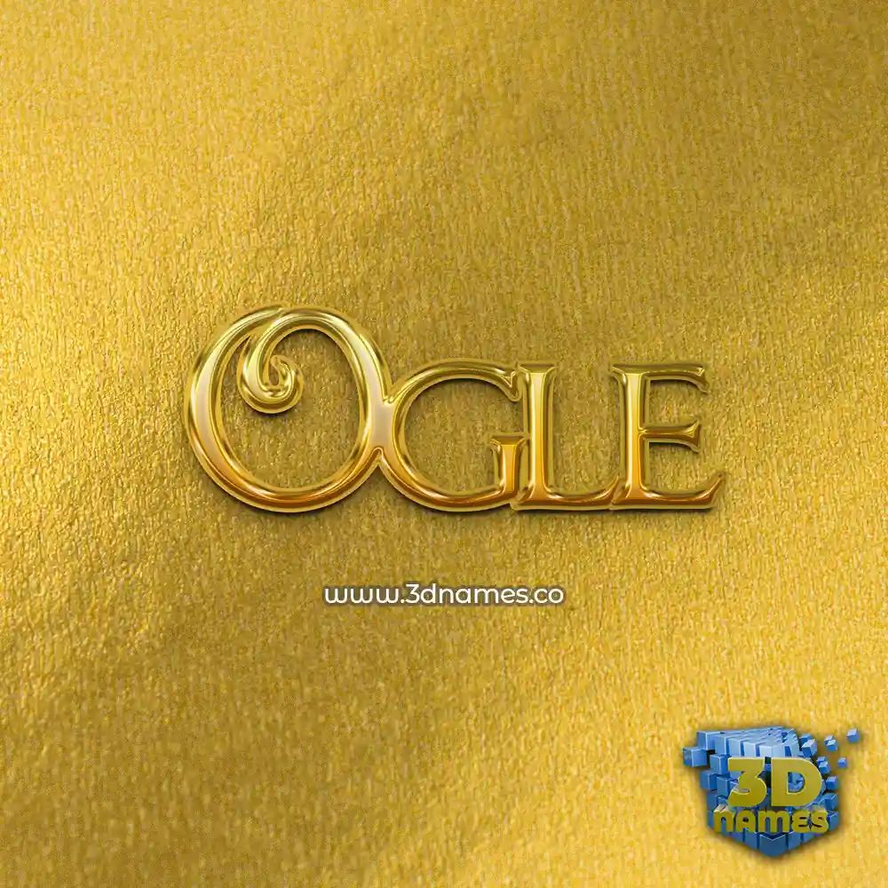 ogle in All Gold style - 3D name wallpaper
