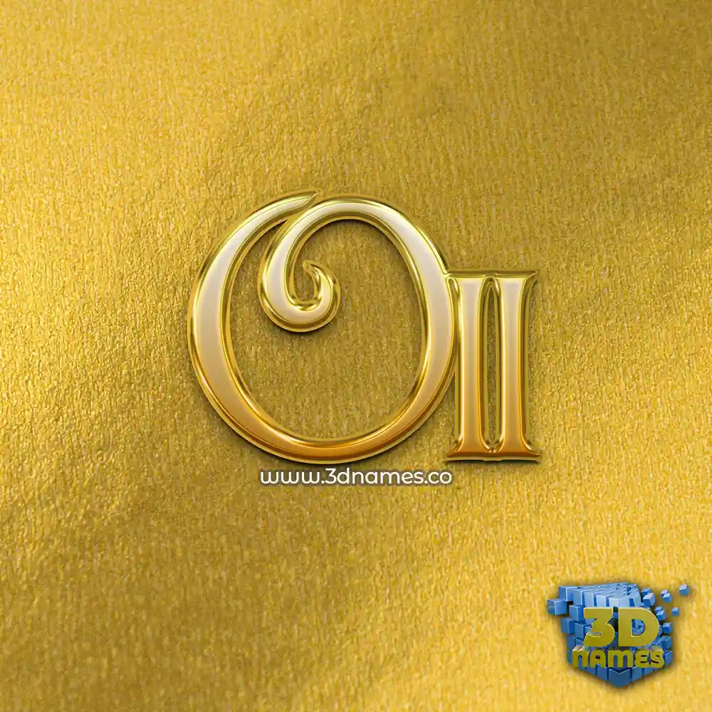 oii in All Gold style - 3D name wallpaper