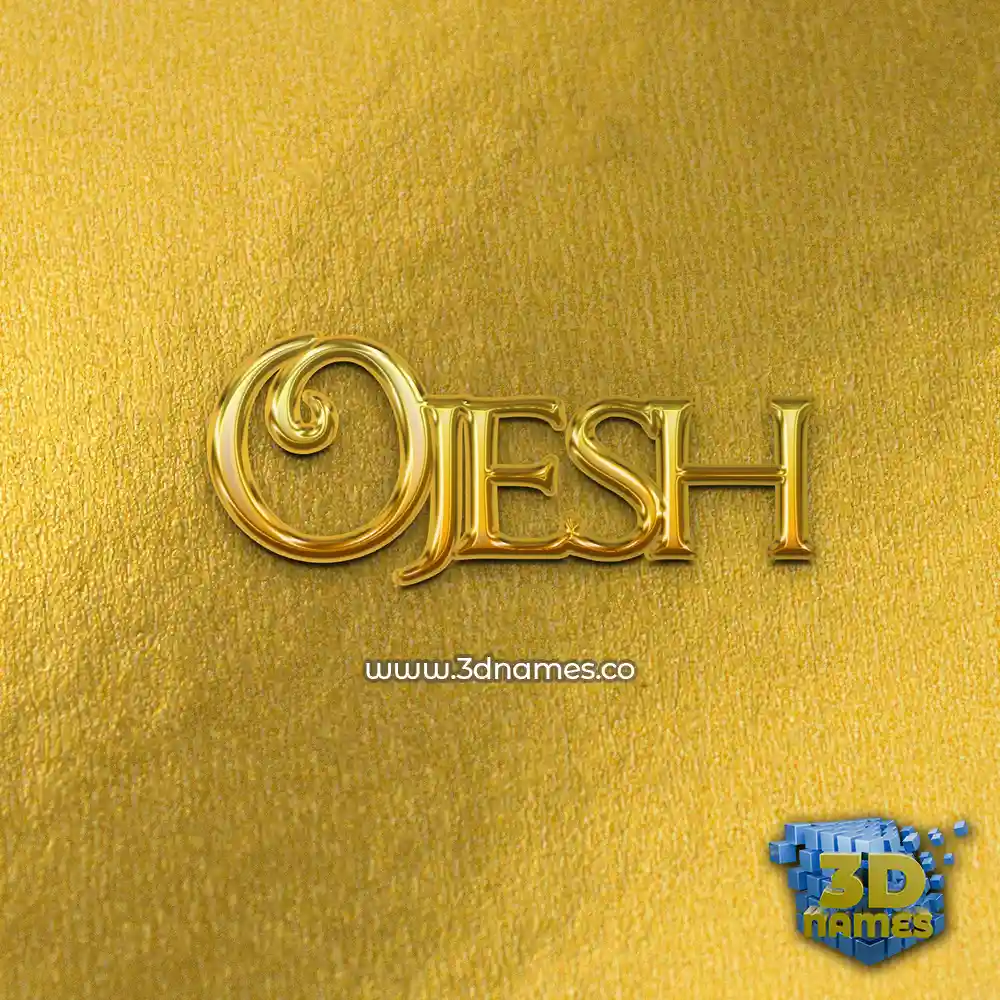 ojesh in All Gold style - 3D name wallpaper