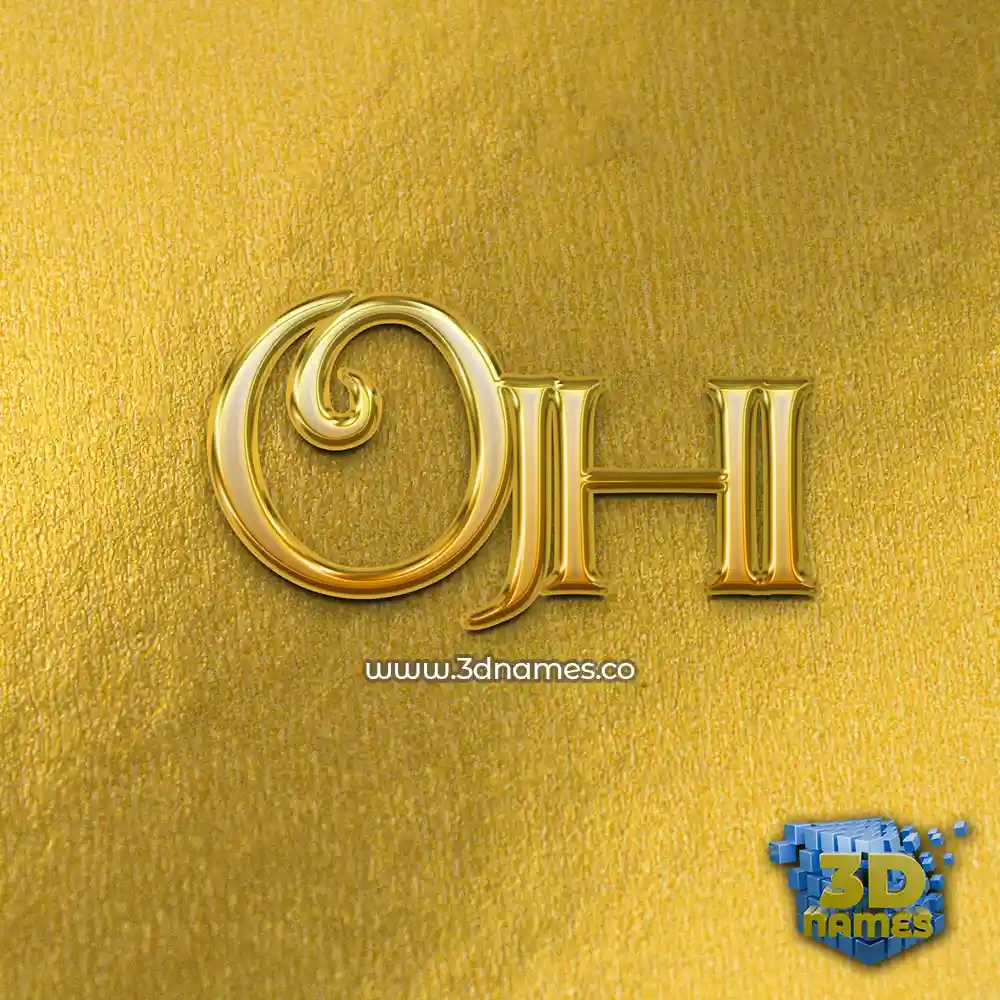 ojhi in All Gold style - 3D name wallpaper