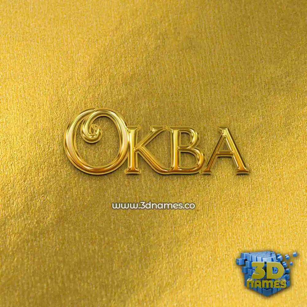 okba in All Gold style - 3D name wallpaper