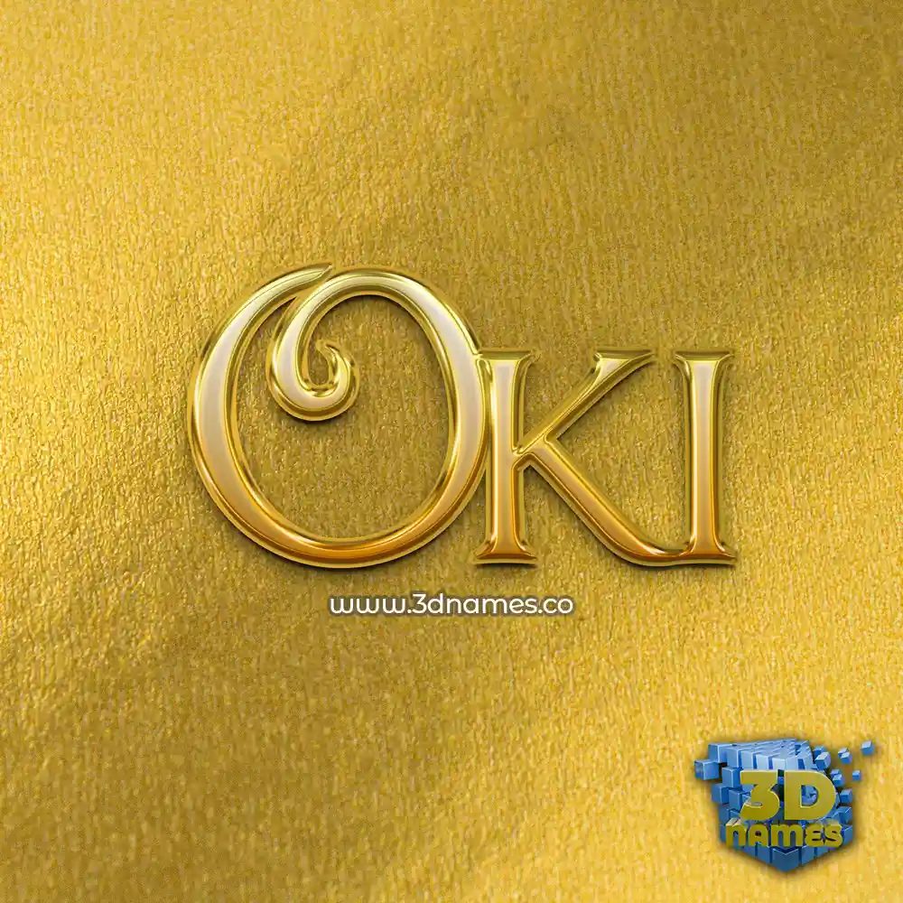 oki in All Gold style - 3D name wallpaper