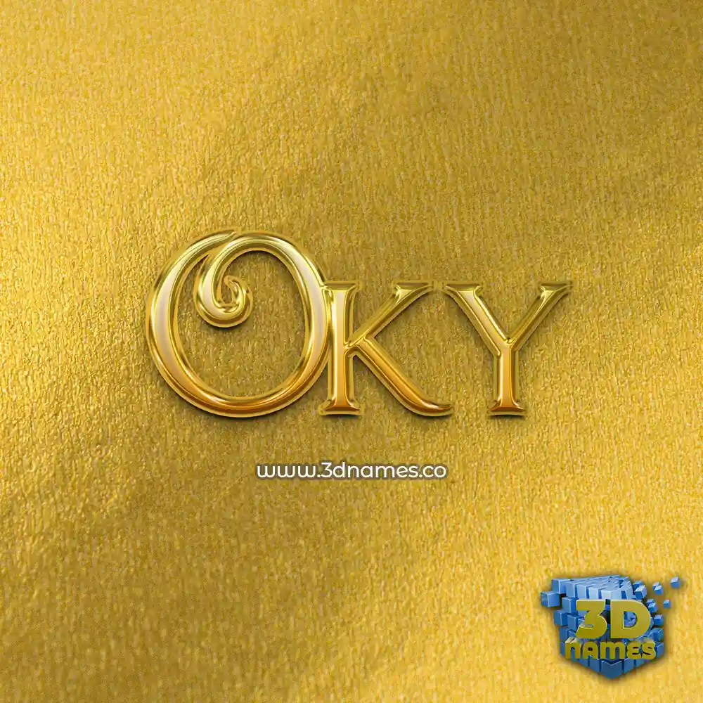 oky in All Gold style - 3D name wallpaper