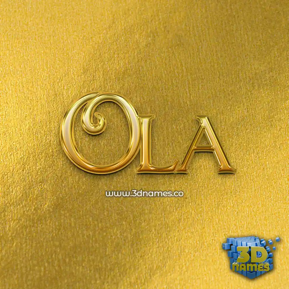 ola in All Gold style - 3D name wallpaper