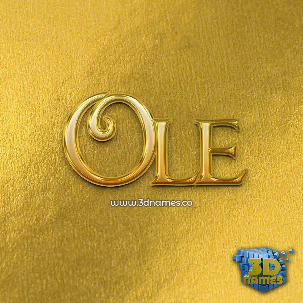 ole in All Gold style - 3D name wallpaper