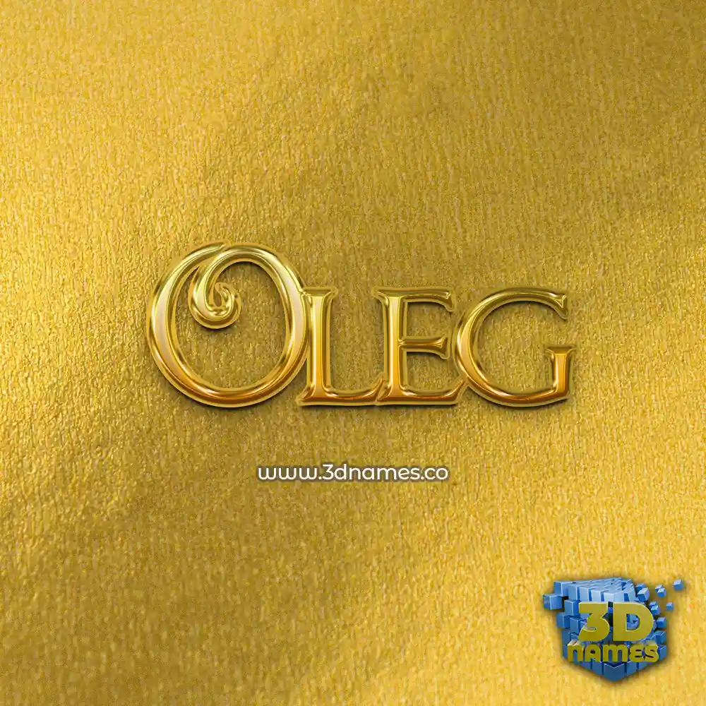 oleg in All Gold style - 3D name wallpaper
