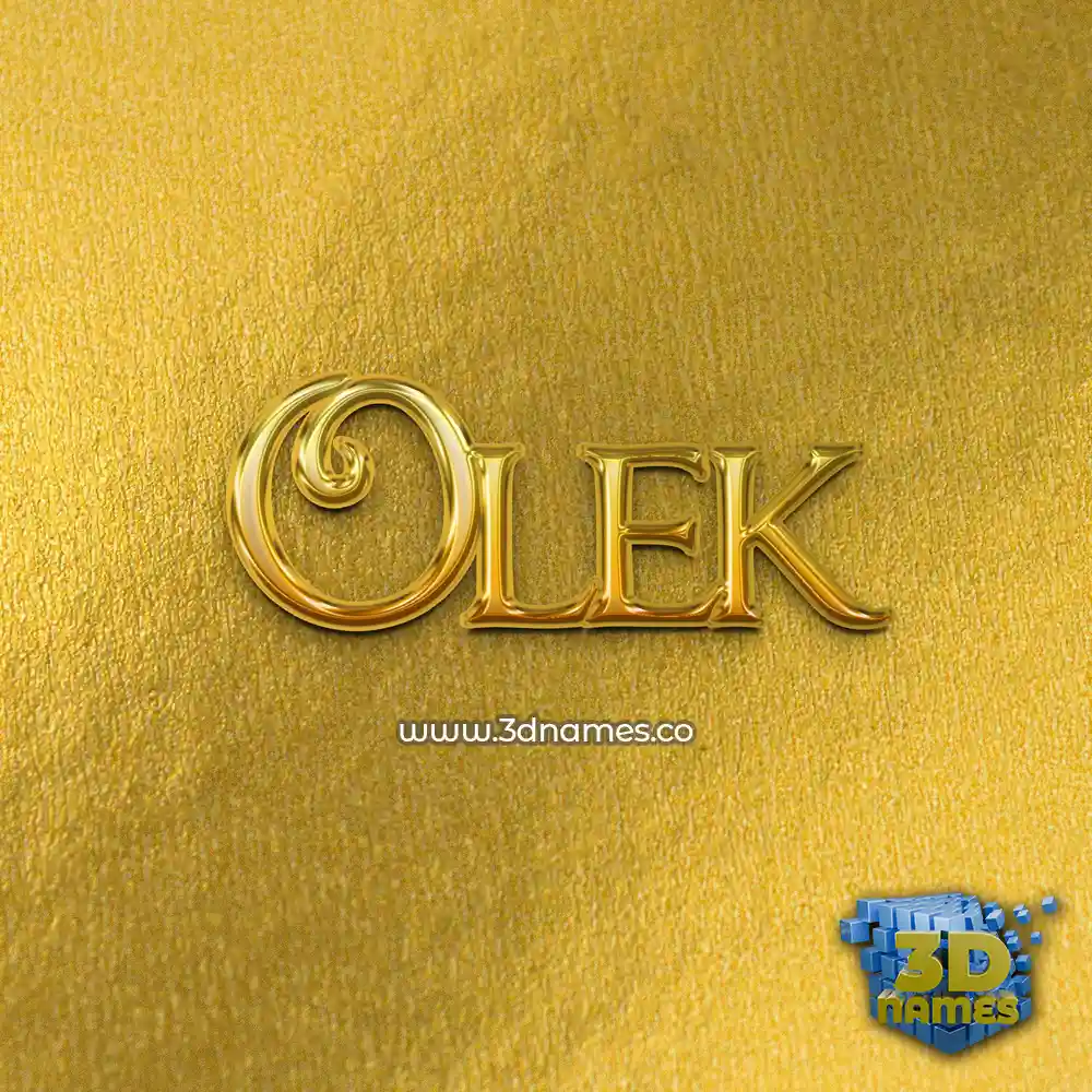 olek in All Gold style - 3D name wallpaper