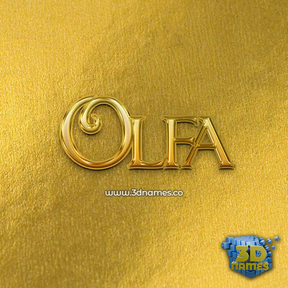olfa in All Gold style - 3D name wallpaper
