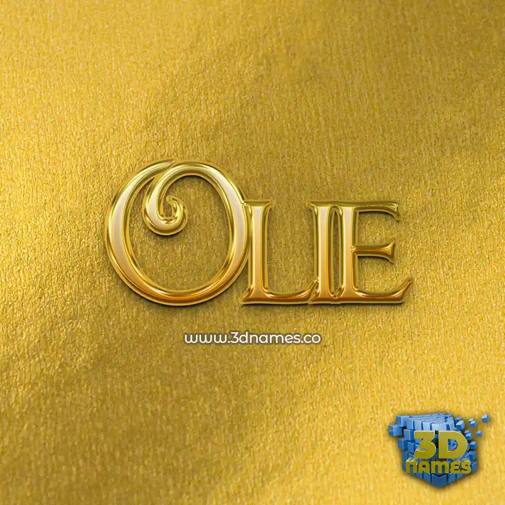 olie in All Gold style - 3D name wallpaper