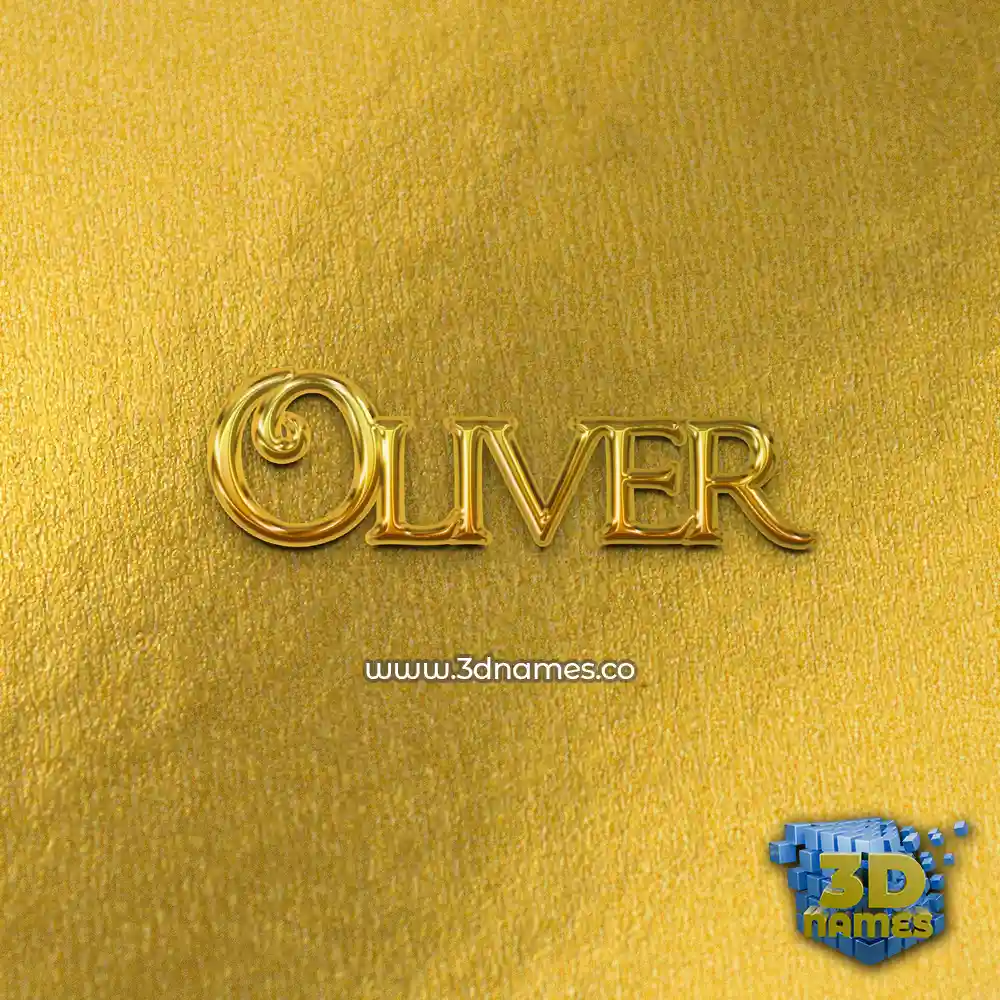oliver in All Gold style - 3D name wallpaper