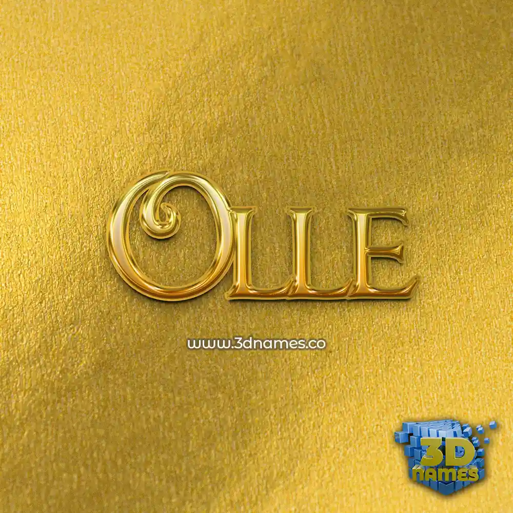 olle in All Gold style - 3D name wallpaper