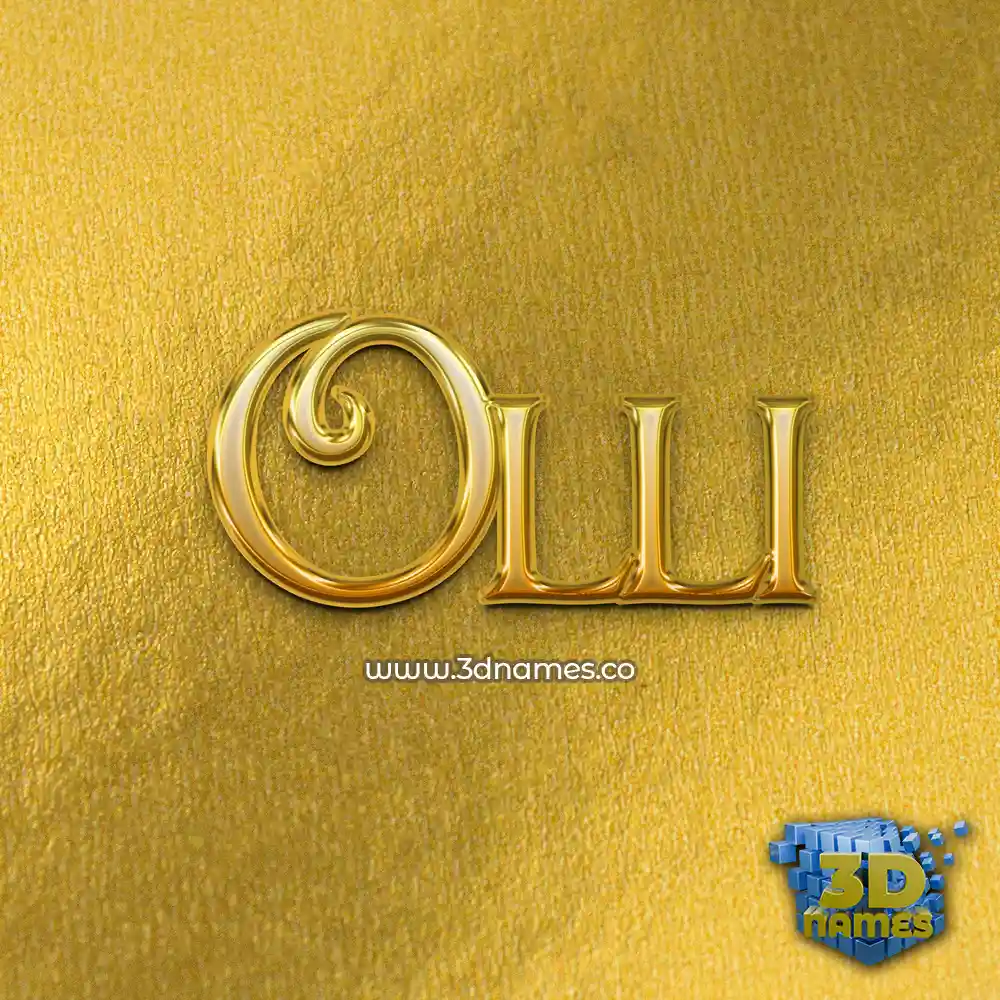 olli in All Gold style - 3D name wallpaper