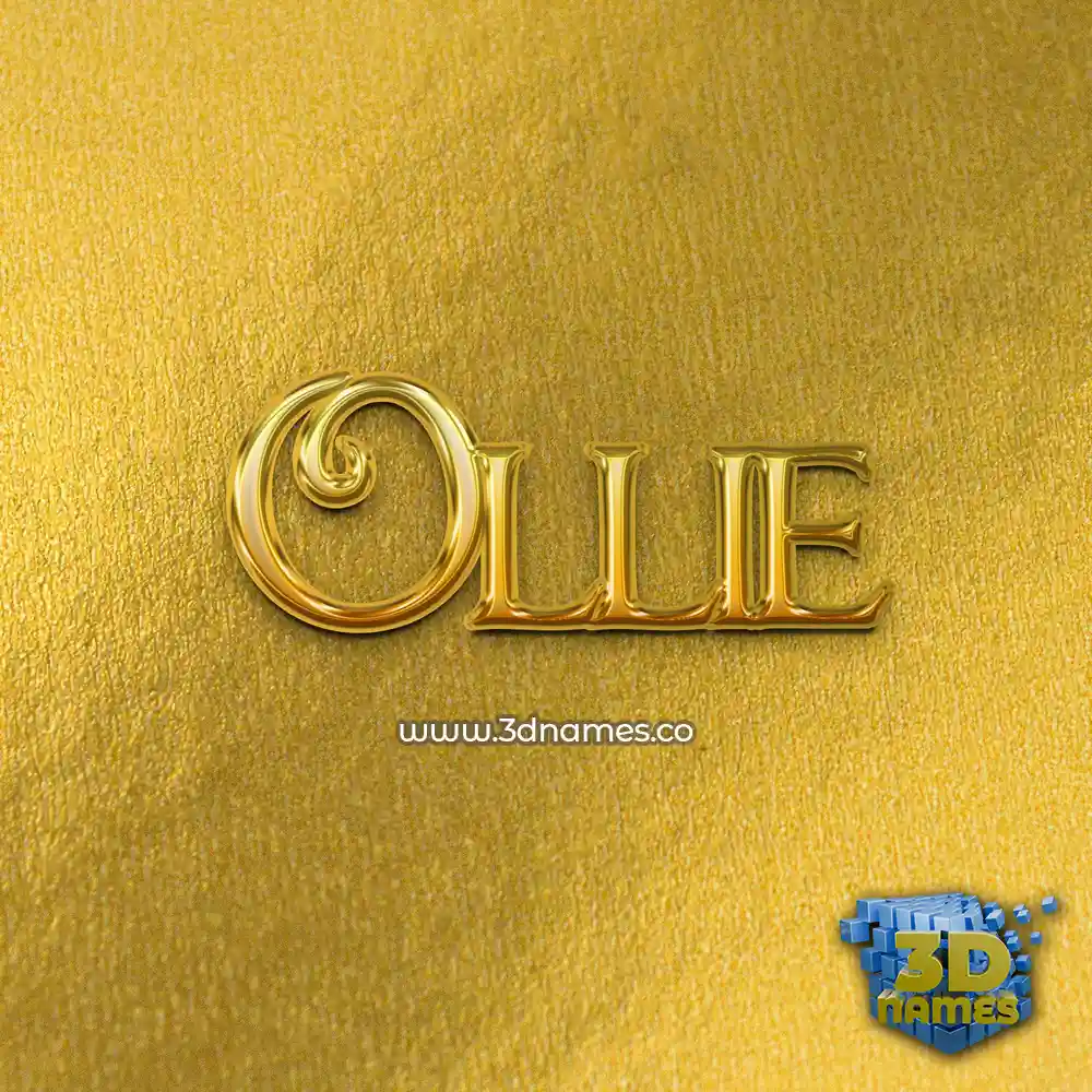 ollie in All Gold style - 3D name wallpaper