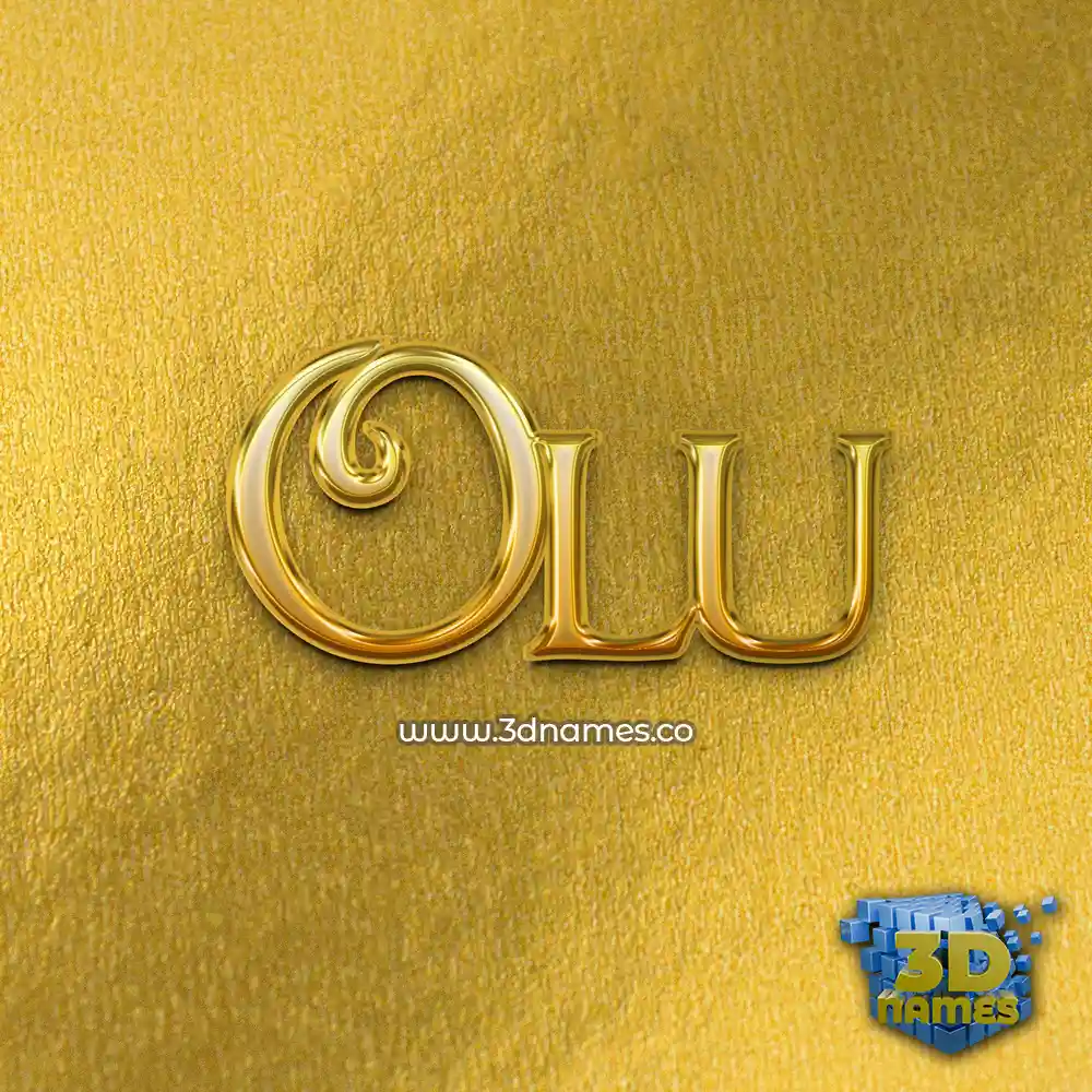 olu in All Gold style - 3D name wallpaper