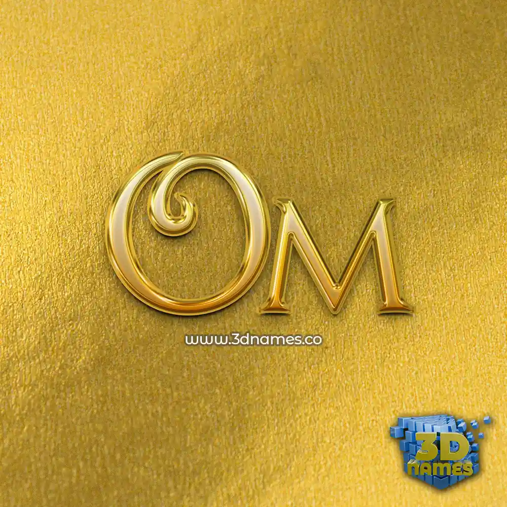 om in All Gold style - 3D name wallpaper