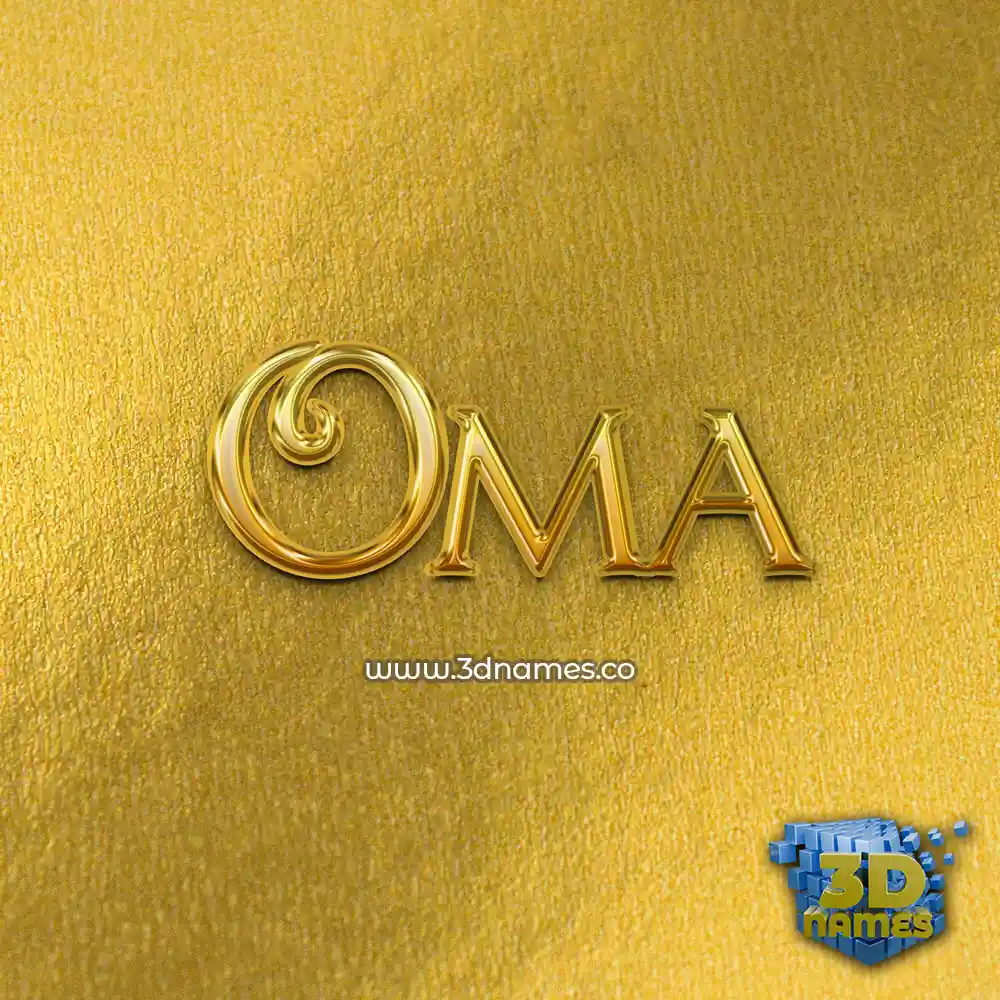 oma in All Gold style - 3D name wallpaper