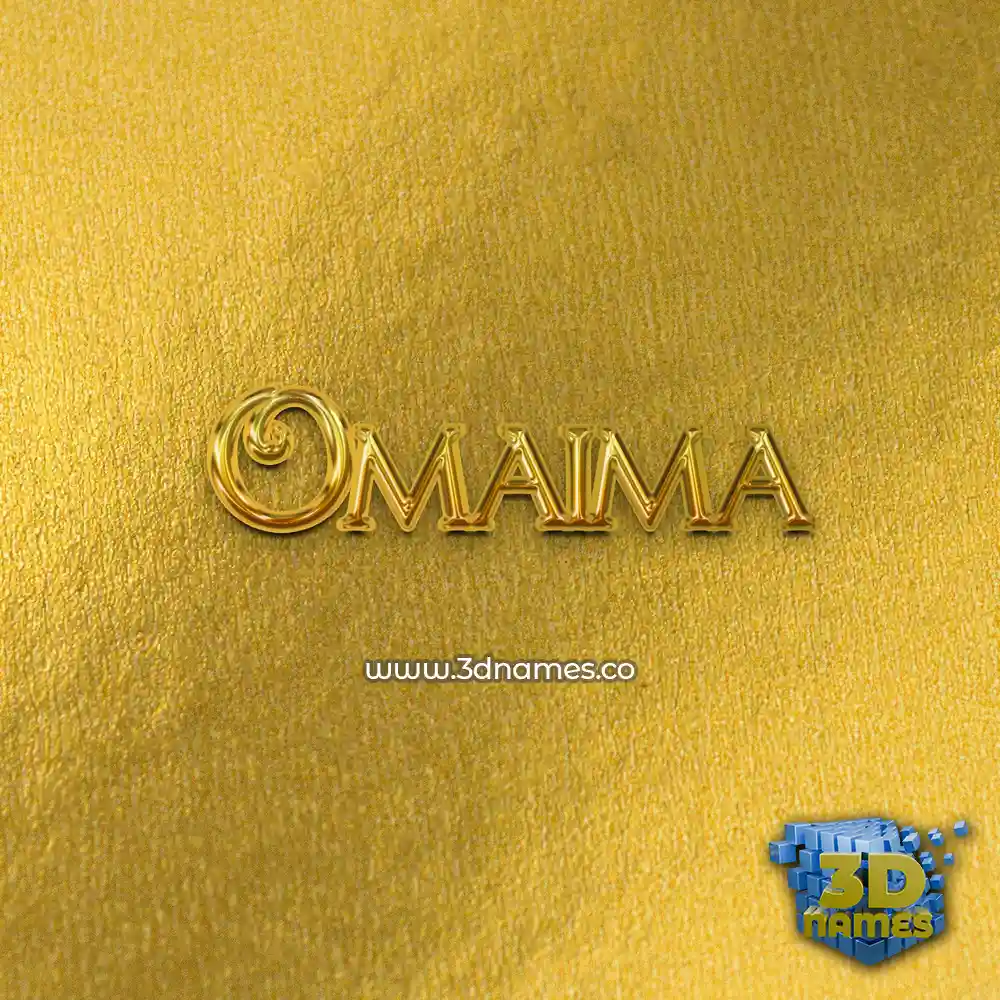omaima in All Gold style - 3D name wallpaper