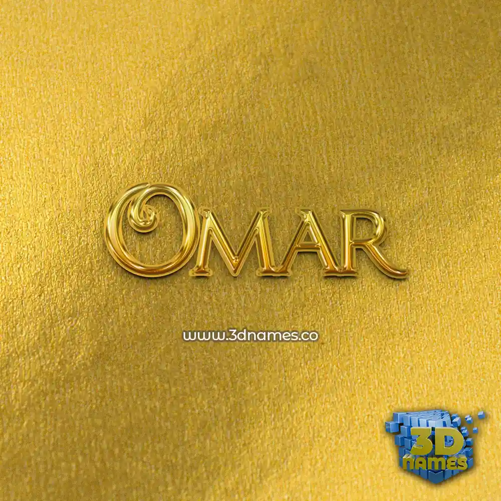 omar in All Gold style - 3D name wallpaper