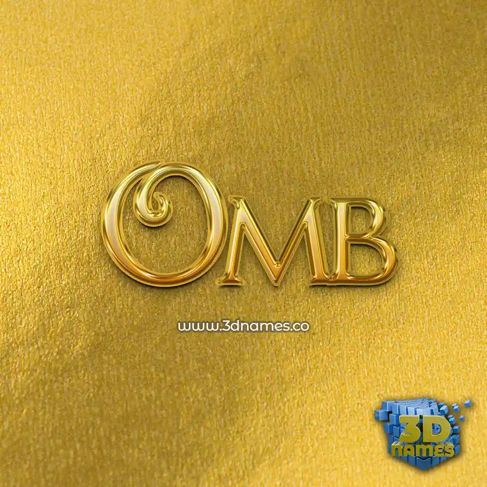 omb in All Gold style - 3D name wallpaper