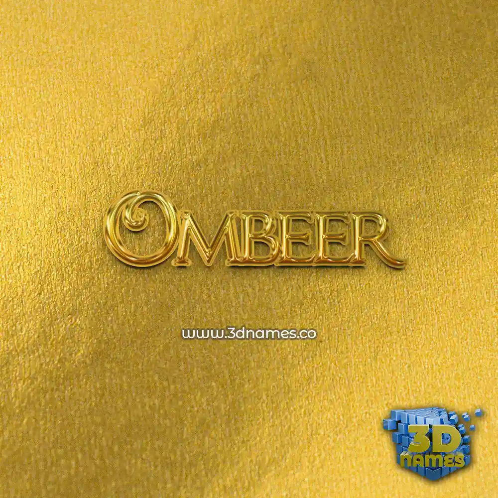 ombeer in All Gold style - 3D name wallpaper