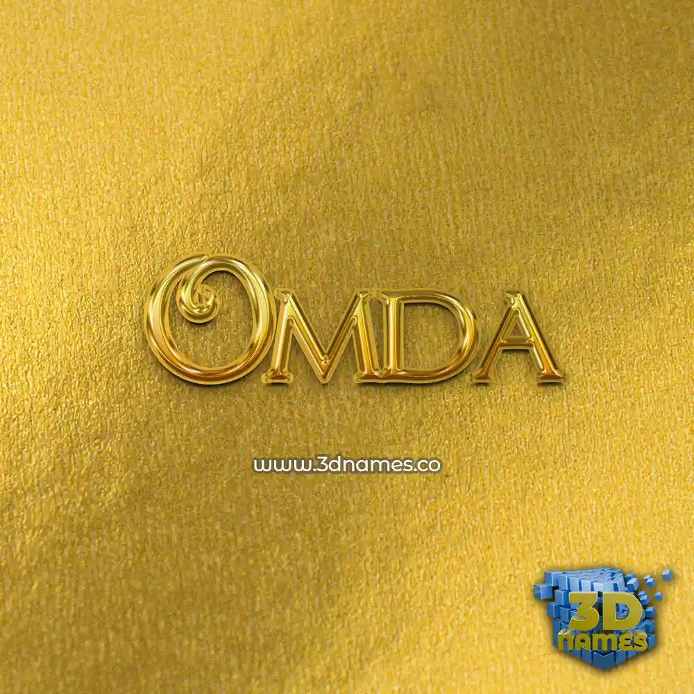 omda in All Gold style - 3D name wallpaper