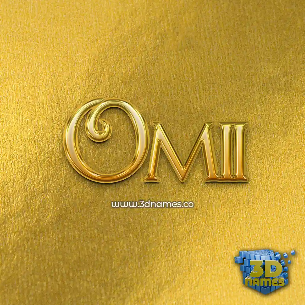 omii in All Gold style - 3D name wallpaper