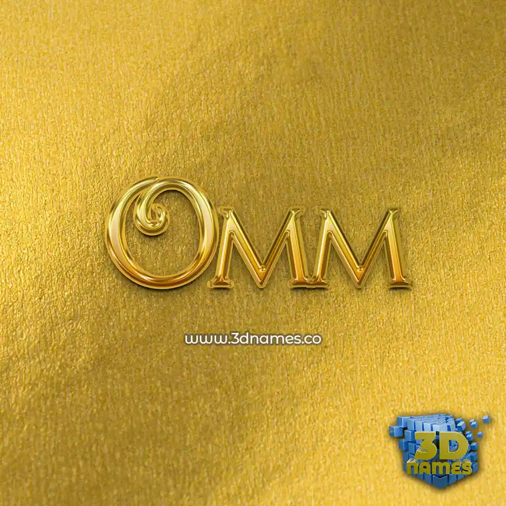 omm in All Gold style - 3D name wallpaper