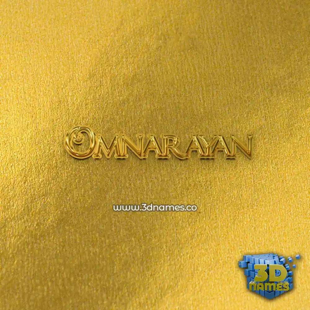 omnarayan in All Gold style - 3D name wallpaper