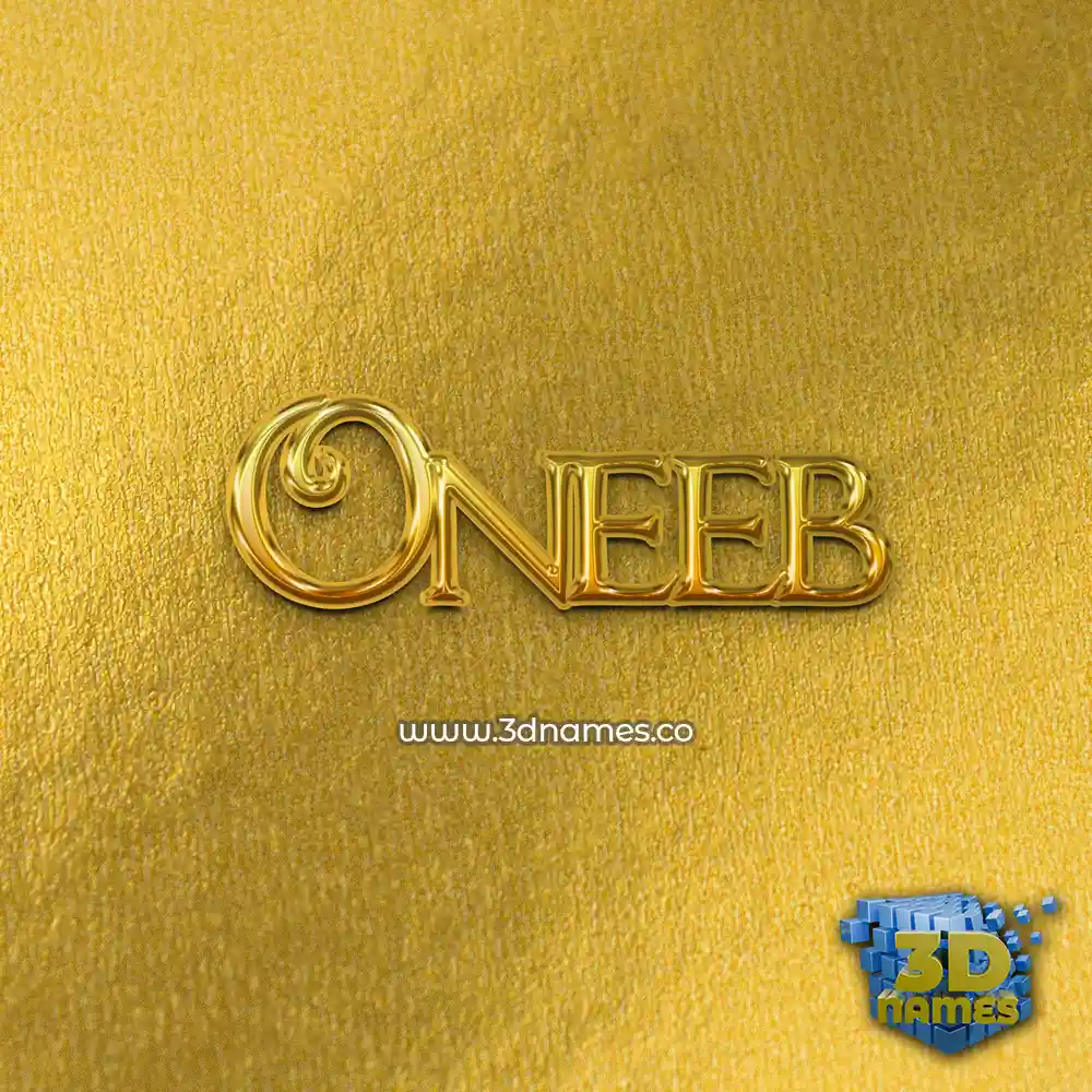 oneeb in All Gold style - 3D name wallpaper