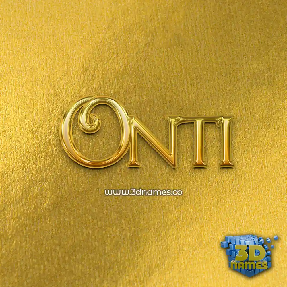 onti in All Gold style - 3D name wallpaper