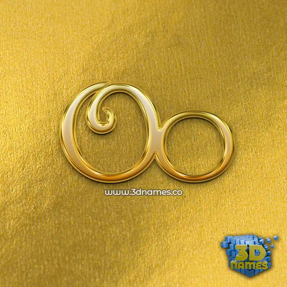 oo in All Gold style - 3D name wallpaper