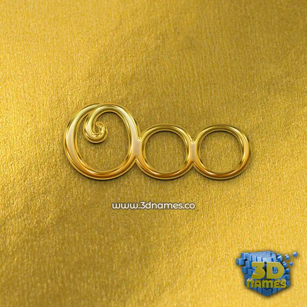 ooo in All Gold style - 3D name wallpaper