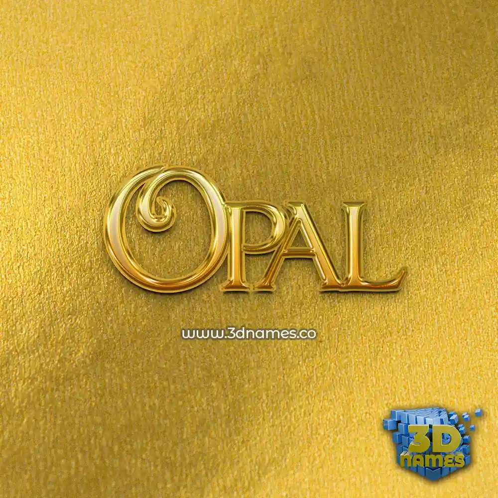opal in All Gold style - 3D name wallpaper