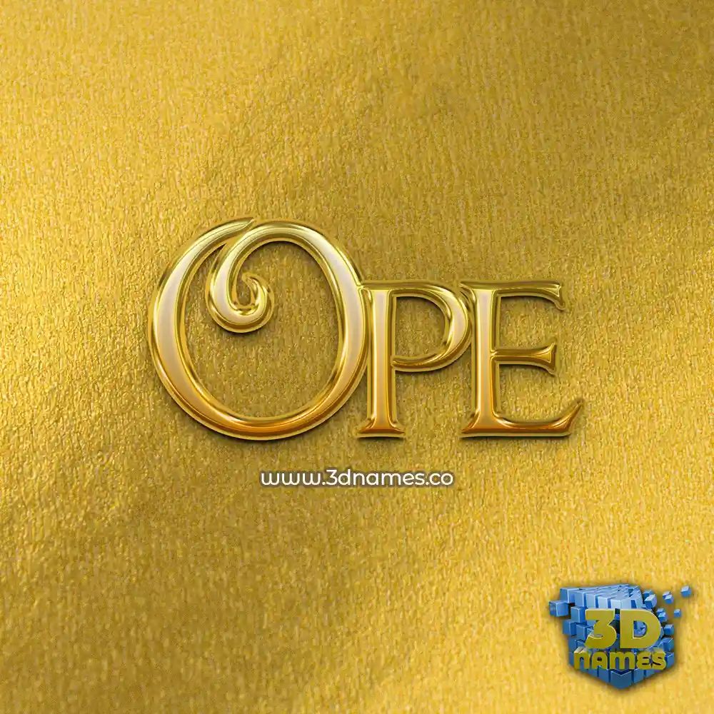 ope in All Gold style - 3D name wallpaper