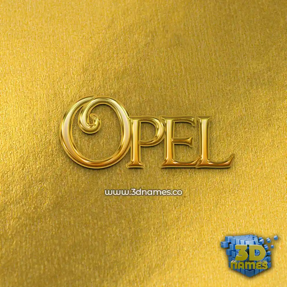 opel in All Gold style - 3D name wallpaper