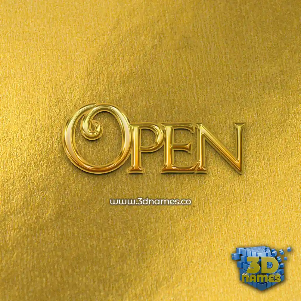 open in All Gold style - 3D name wallpaper