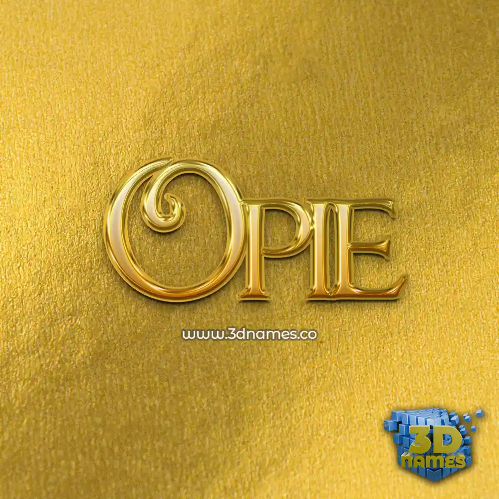opie in All Gold style - 3D name wallpaper