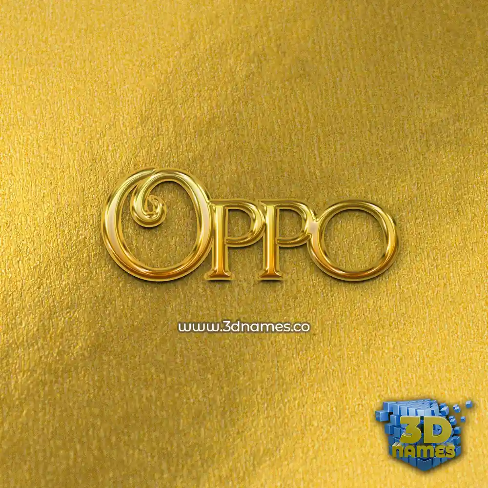 oppo in All Gold style - 3D name wallpaper