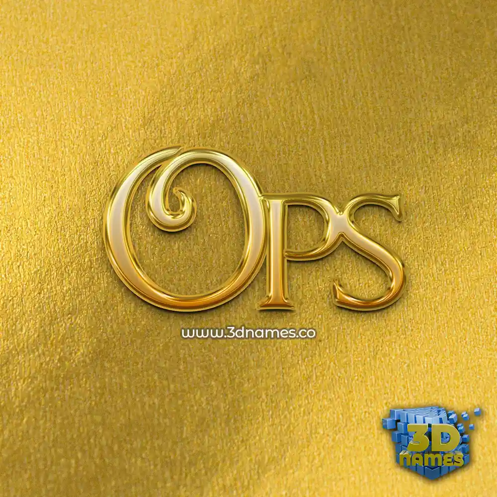 ops in All Gold style - 3D name wallpaper
