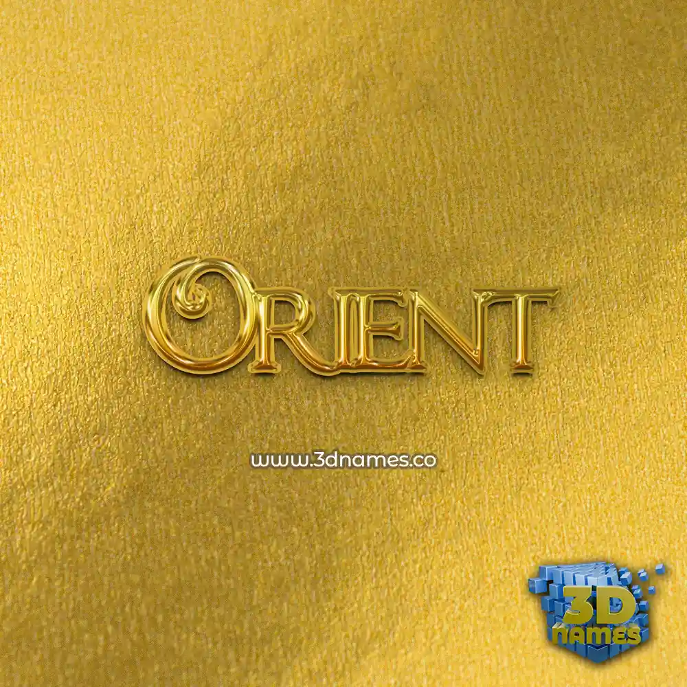 orient in All Gold style - 3D name wallpaper