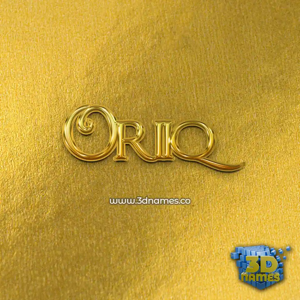 oriiq in All Gold style - 3D name wallpaper