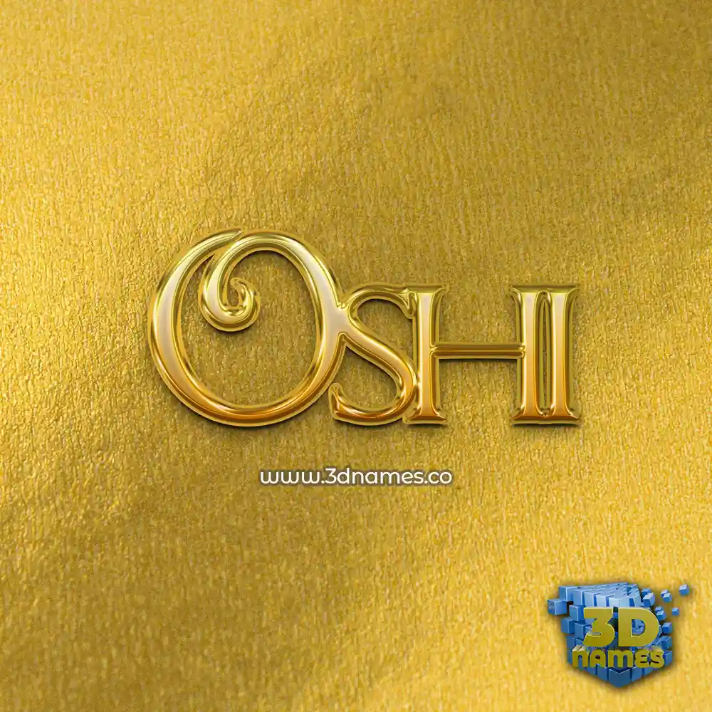 oshi in All Gold style - 3D name wallpaper