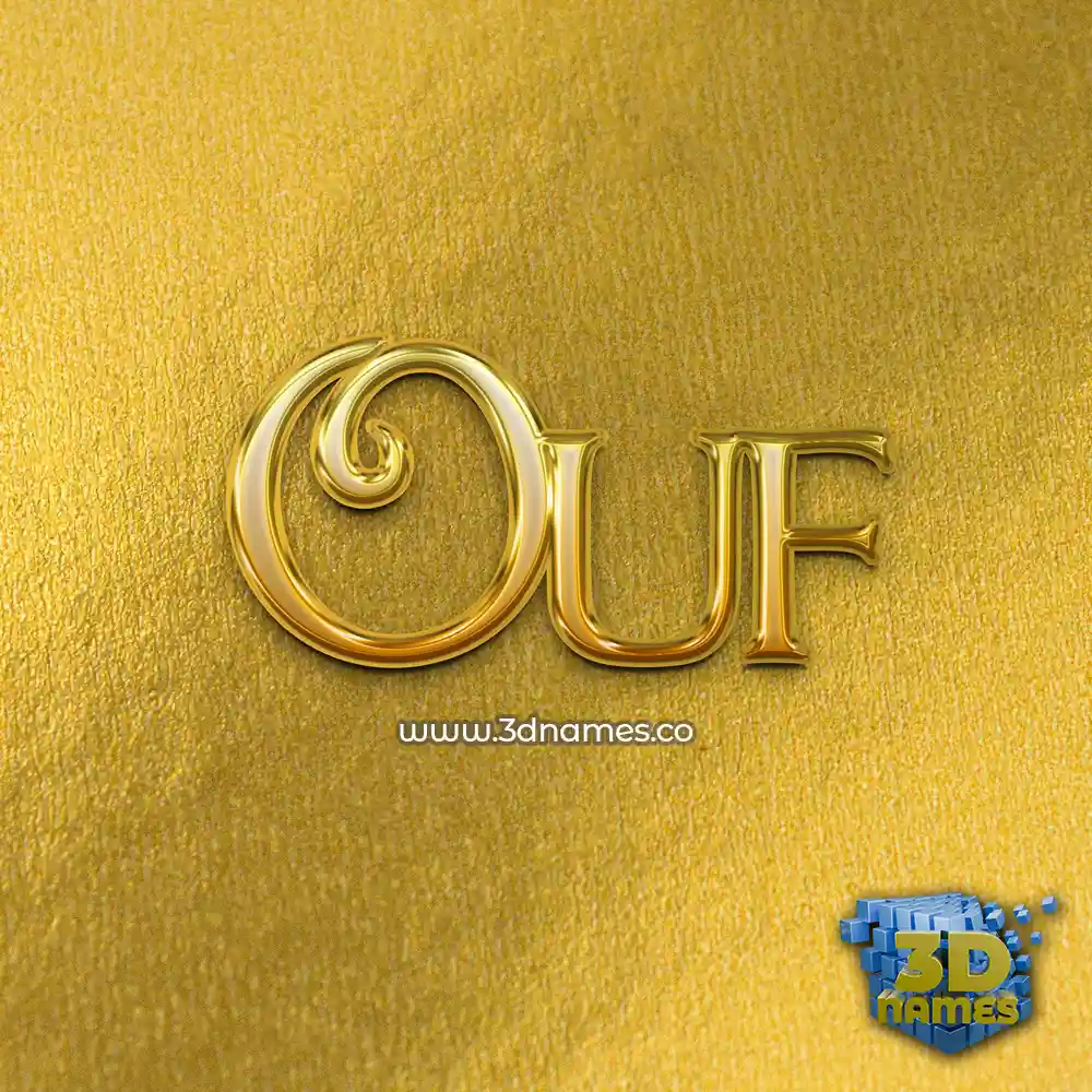 ouf in All Gold style - 3D name wallpaper