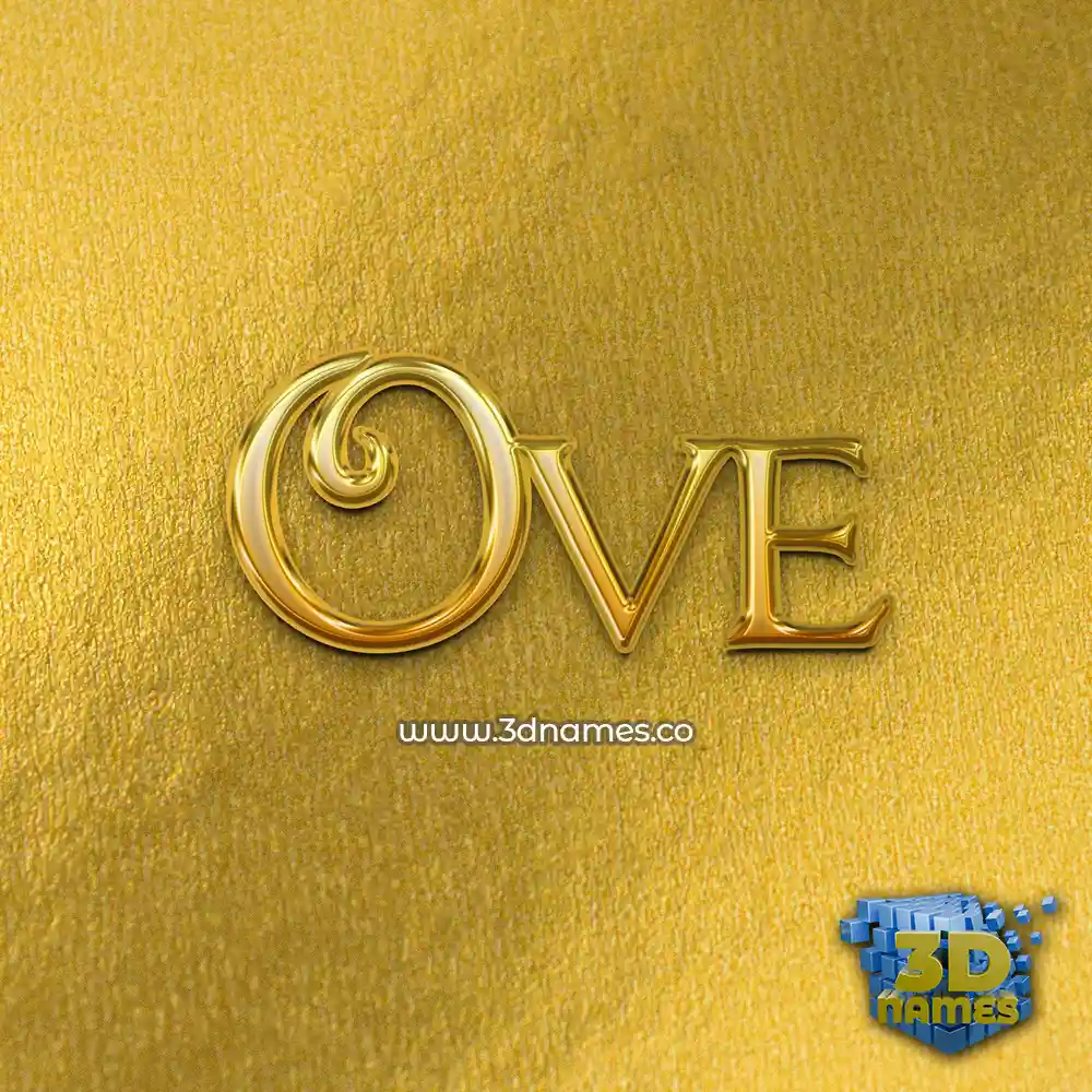 ove in All Gold style - 3D name wallpaper