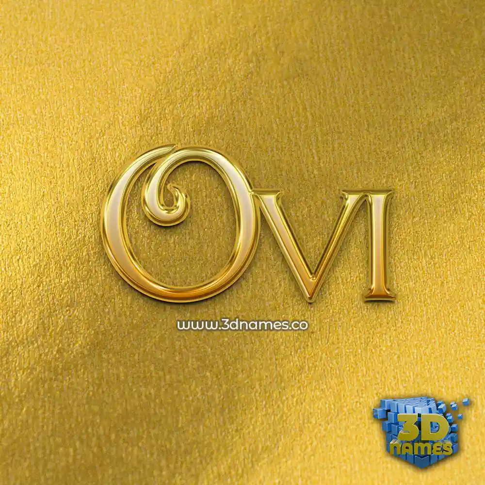 ovi in All Gold style - 3D name wallpaper