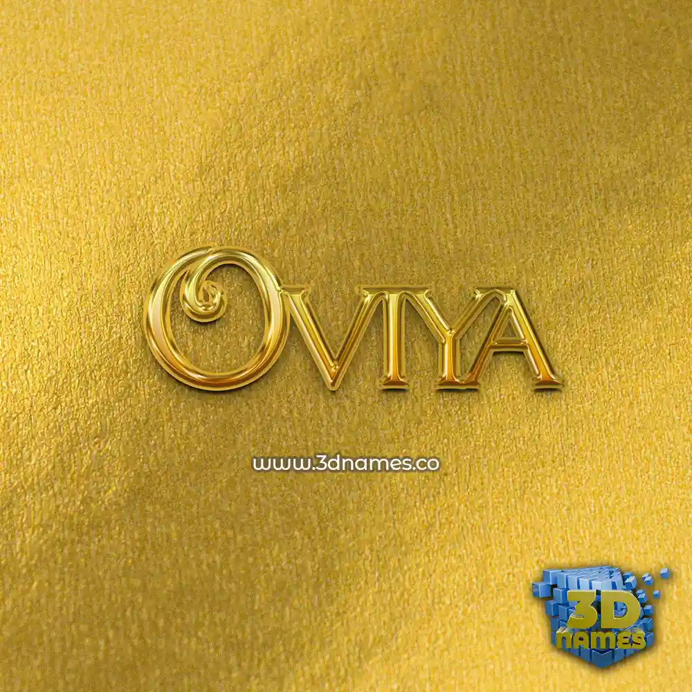 oviya in All Gold style - 3D name wallpaper