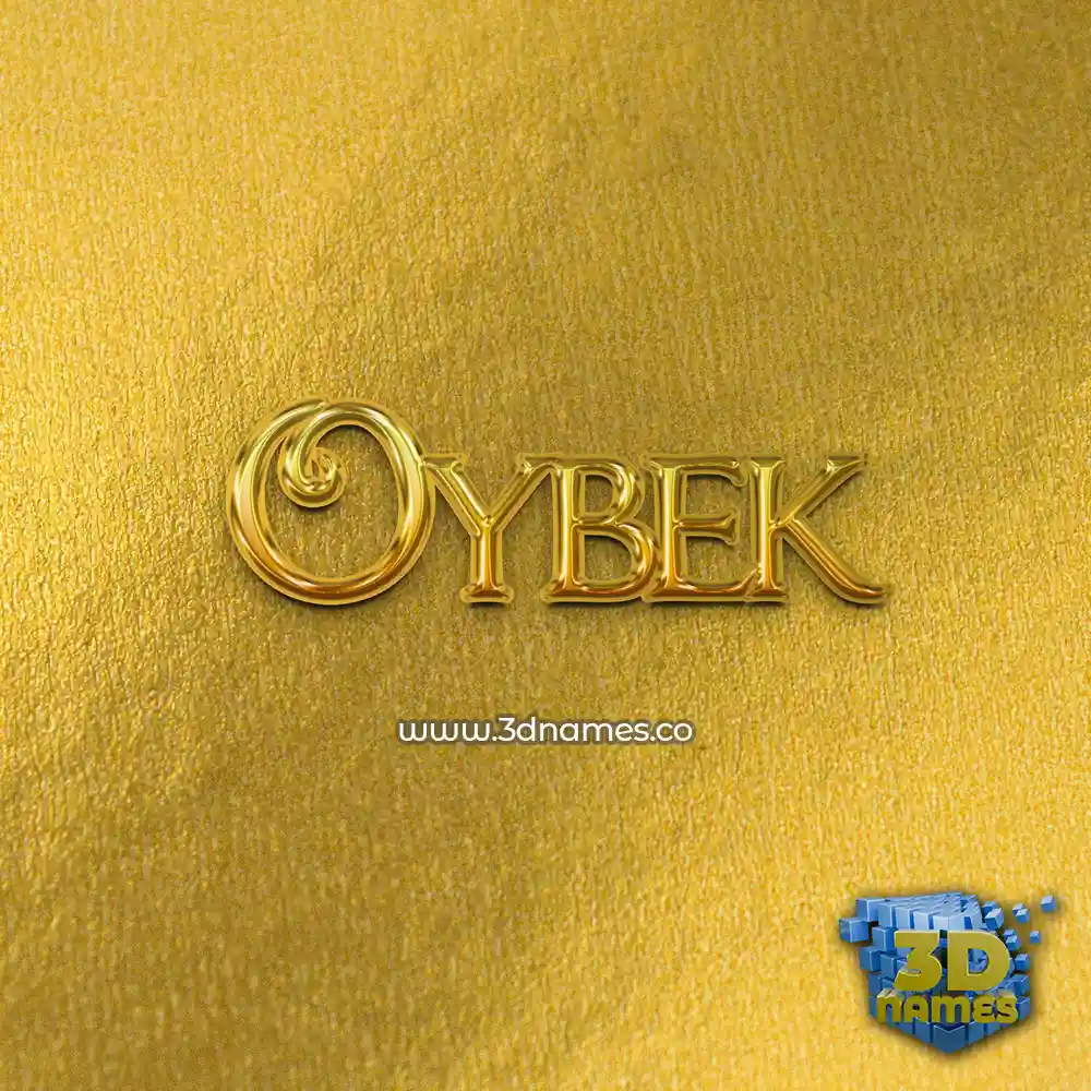 oybek in All Gold style - 3D name wallpaper