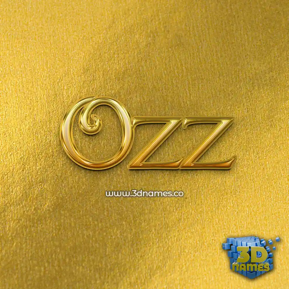 ozz in All Gold style - 3D name wallpaper
